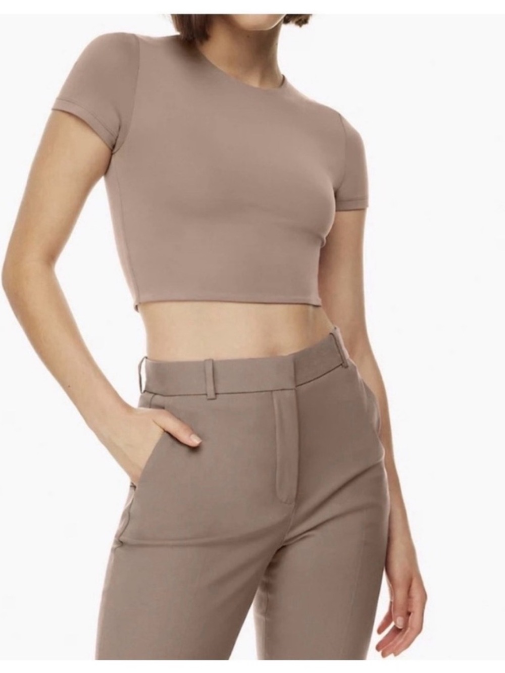 nwot Babaton Contour Crew Cropped T-Shirt xs